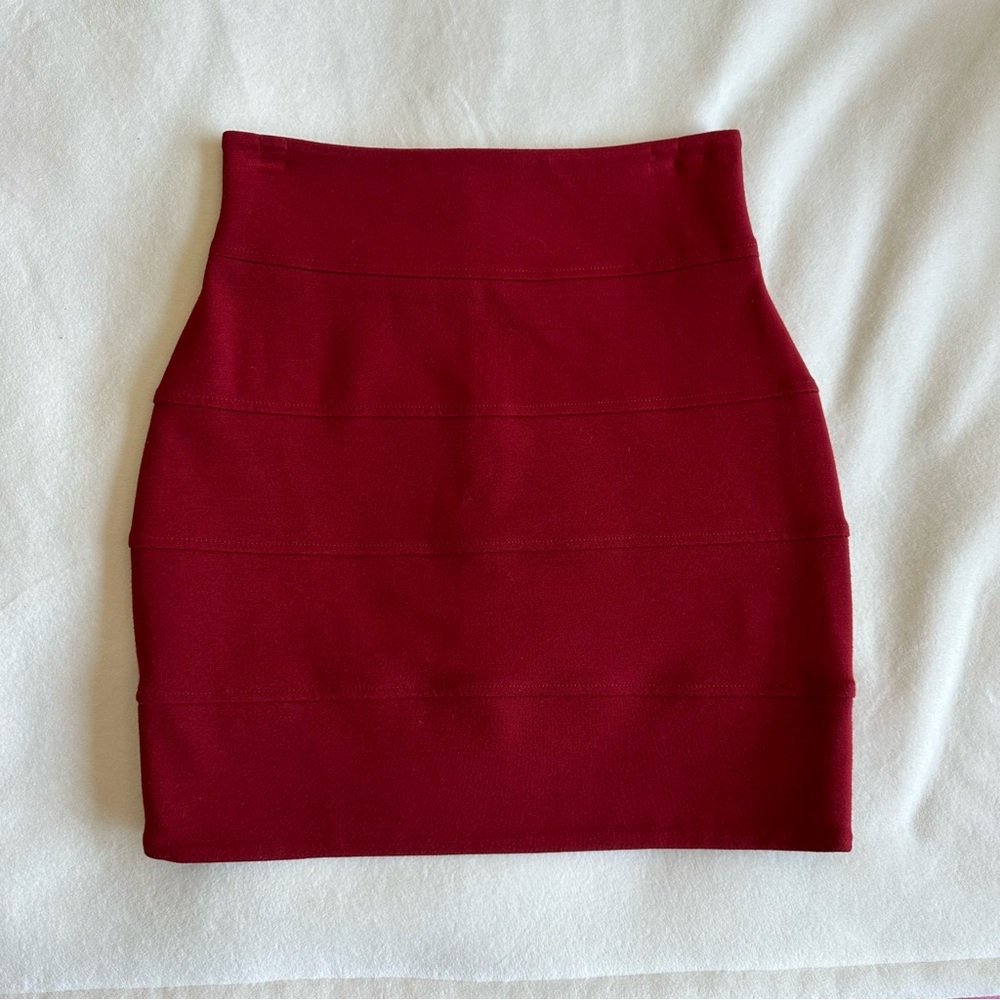 Aritzia Talula Red Mini Pencil Skirt